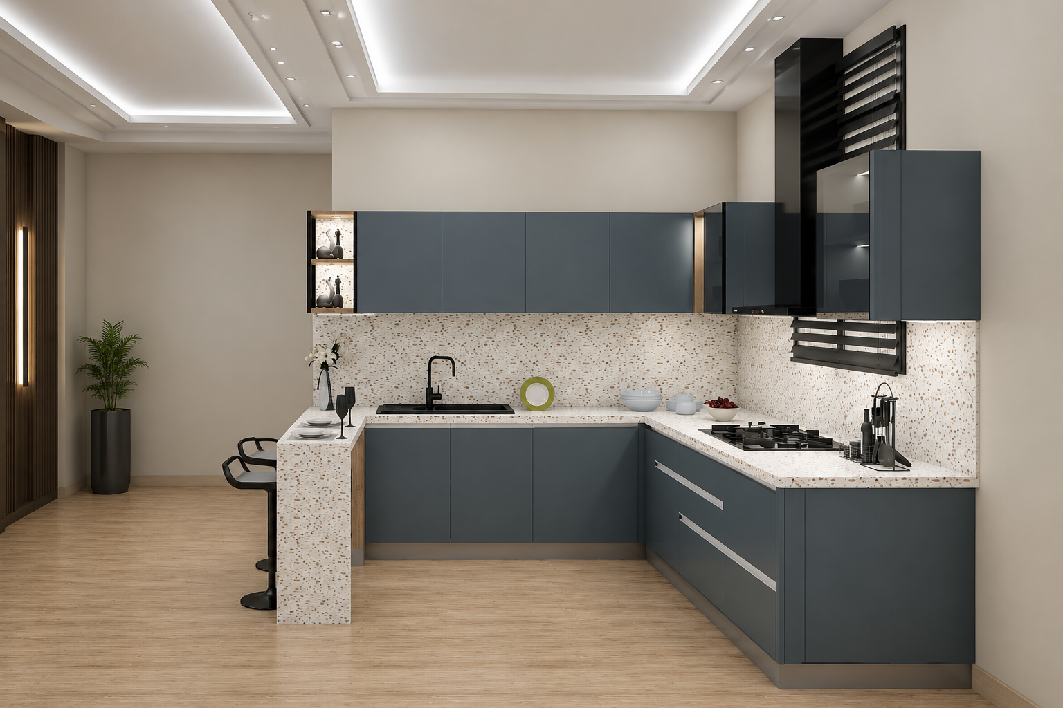 Platinum Acrylic Modular Kitchen Services by Rajasthan Steel Art